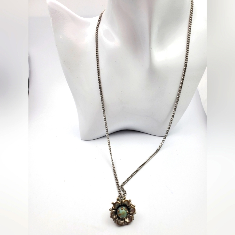 Antique Robin nest egg silver Repurposed upcycled earring necklace‎ N2502